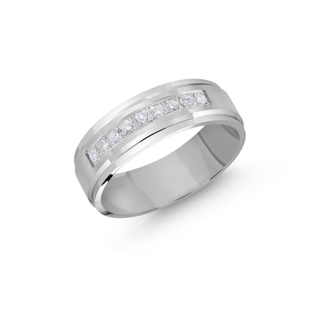 0.18Ct VVS/FG Diamond Band in 18K White Gold