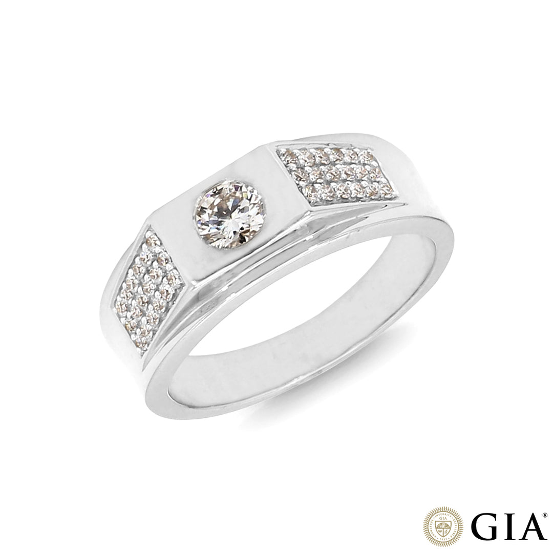 0.76CTW VS2/E GIA Certified Diamond Ring in 18K White Gold