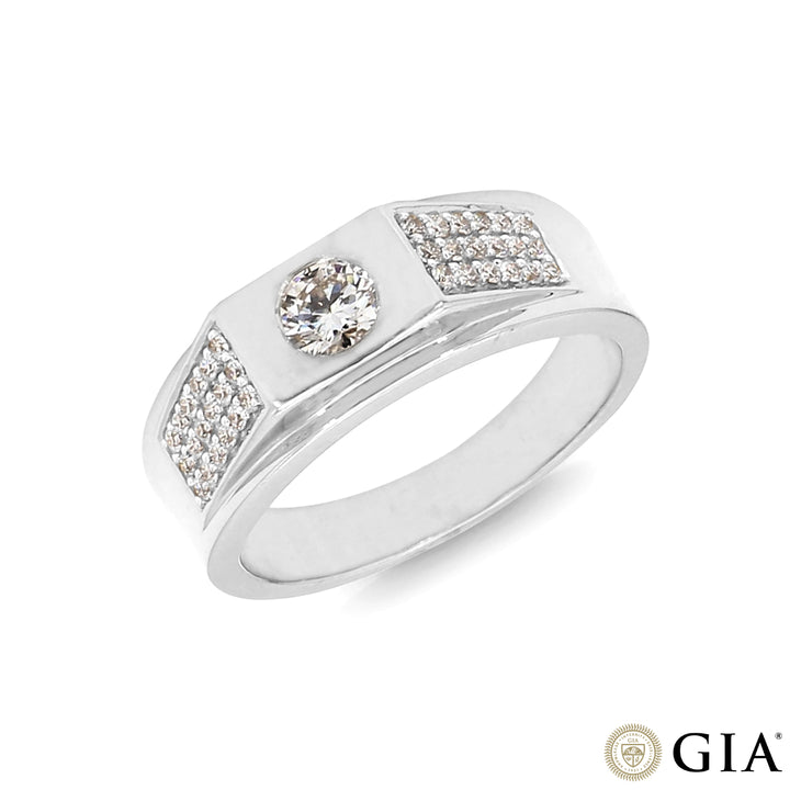 0.76CTW VS2/E GIA Certified Diamond Ring in 18K White Gold