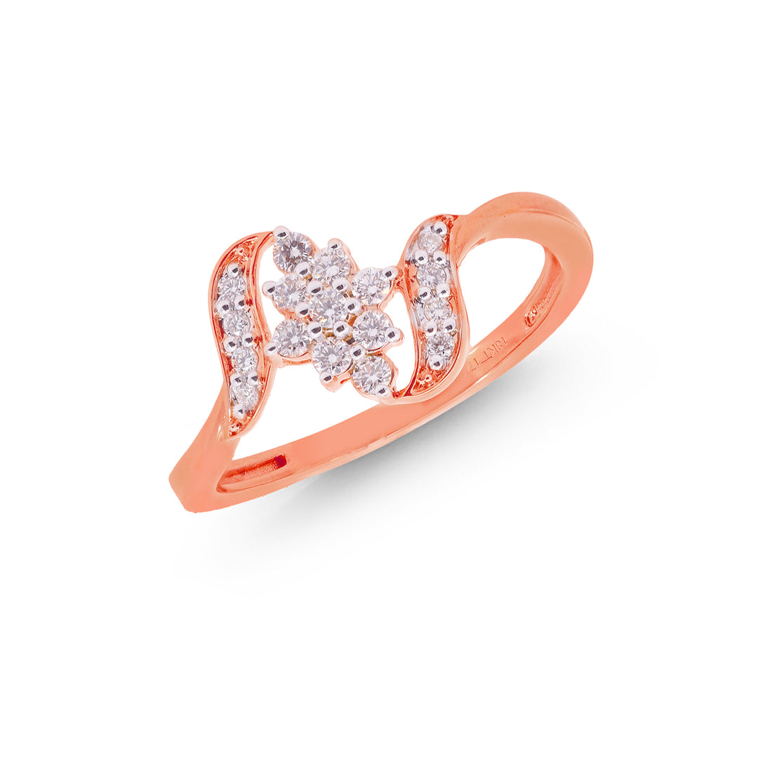 0.21Ct VVS/FG Diamond Ring in 18K Rose Gold
