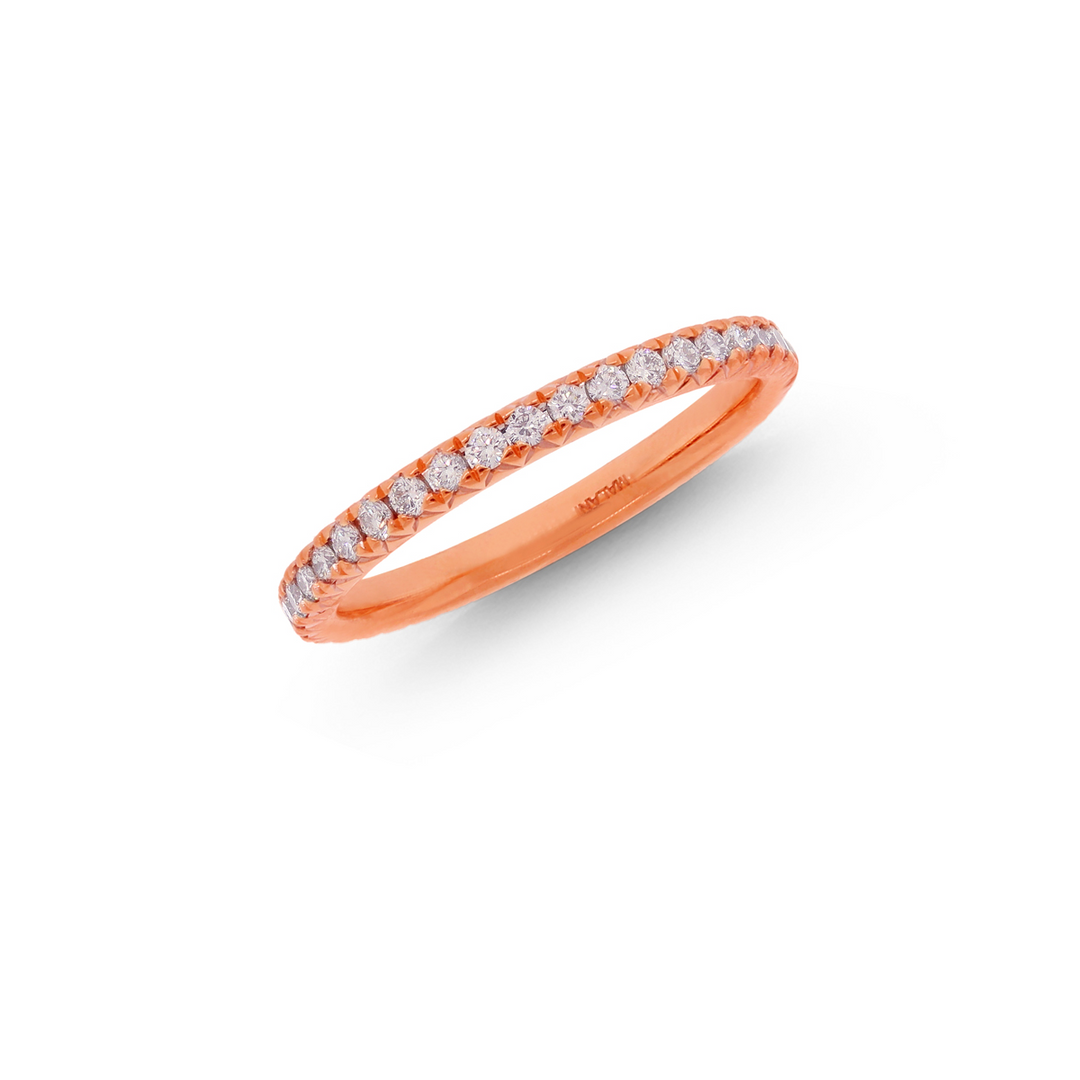 0.48Ct VVS/FG Diamond Band in 18K Rose Gold