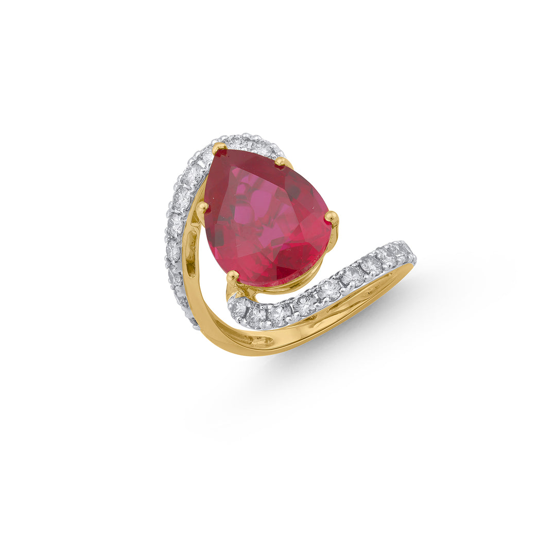 0.94Ct VS/HI Diamond Ring With Gemstone in 18K Gold