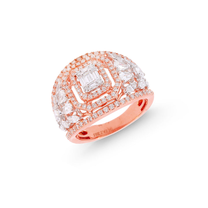 1.43Ct VVS/FG Diamond Ring in 18K Rose Gold