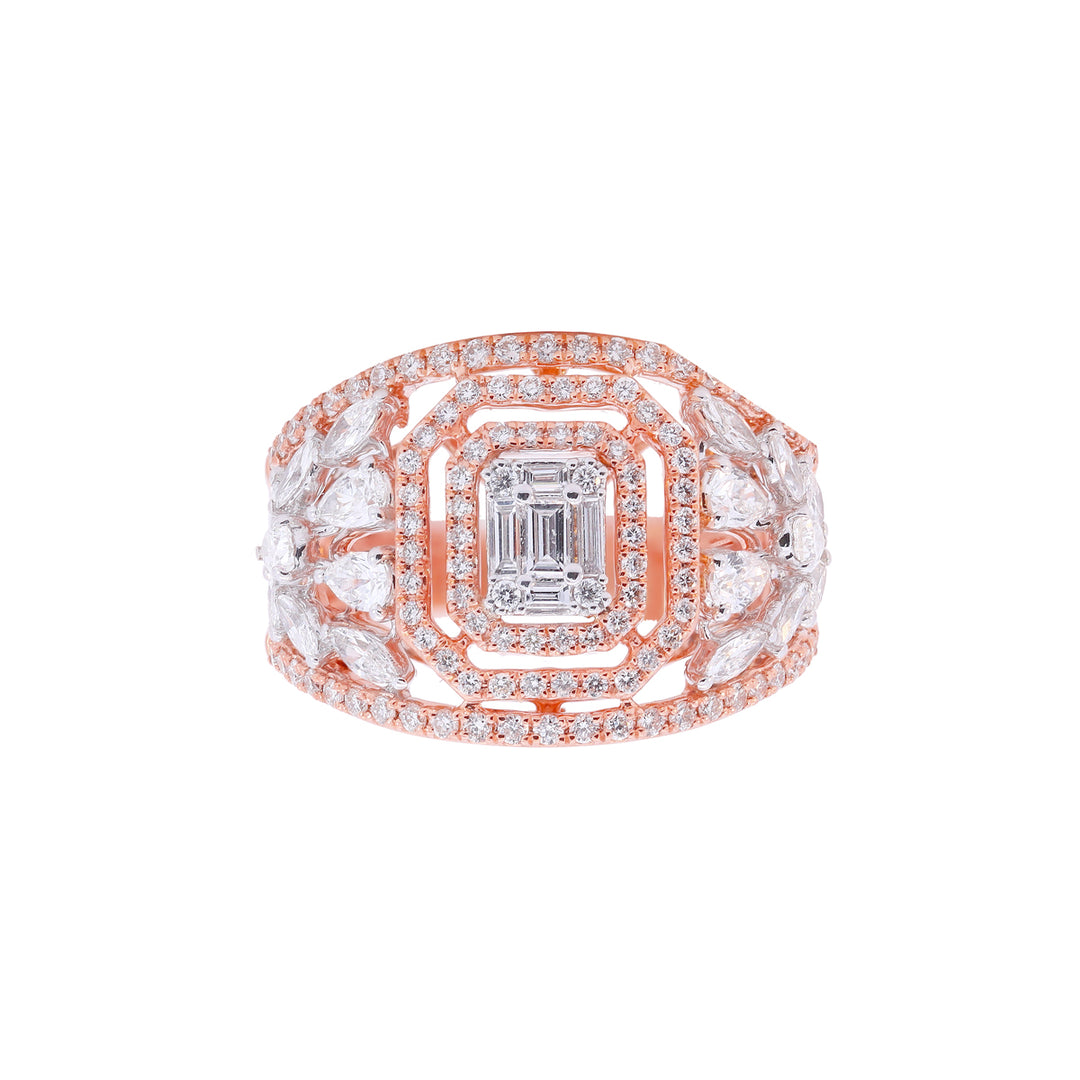 1.43Ct VVS/FG Diamond Ring in 18K Rose Gold