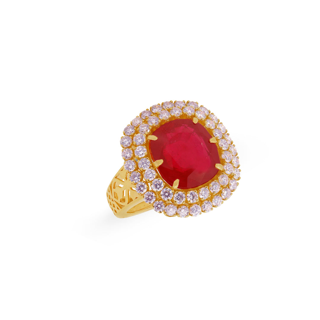 2.46Ct VS/GH Diamond Ring With Ruby in 18K Gold
