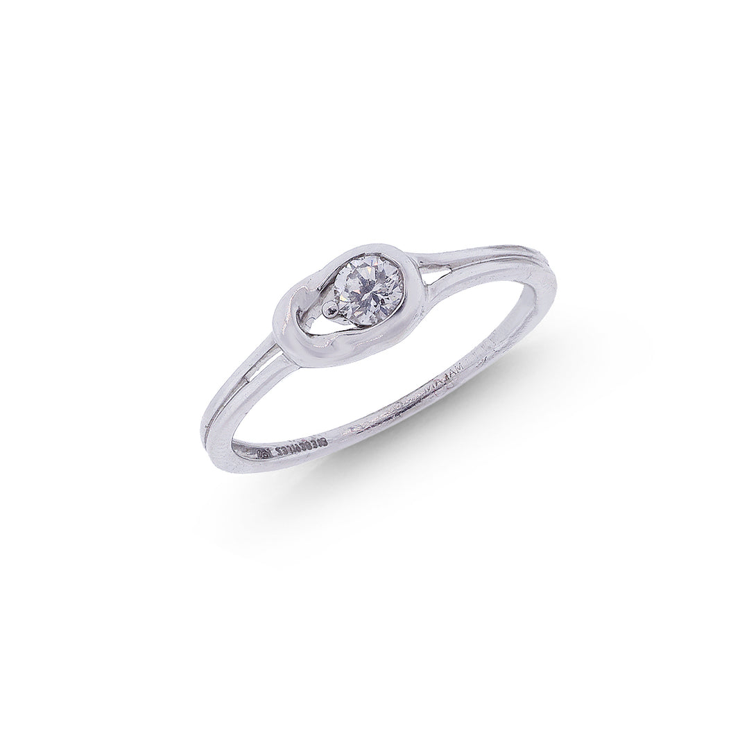 0.17Ct VVS/FG Diamond Ring in 18K White Gold