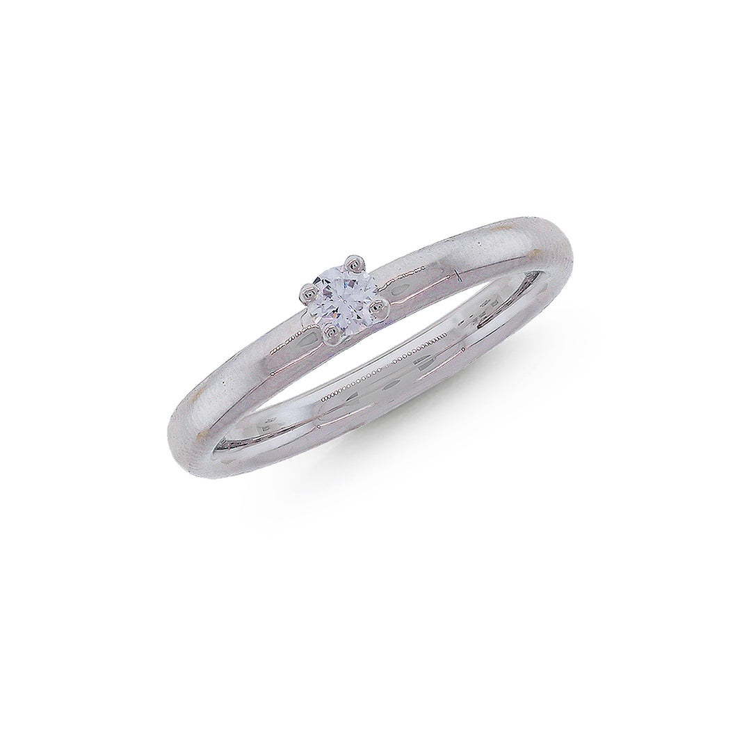 0.14Ct VVS/FG Diamond Ring in 18K White Gold