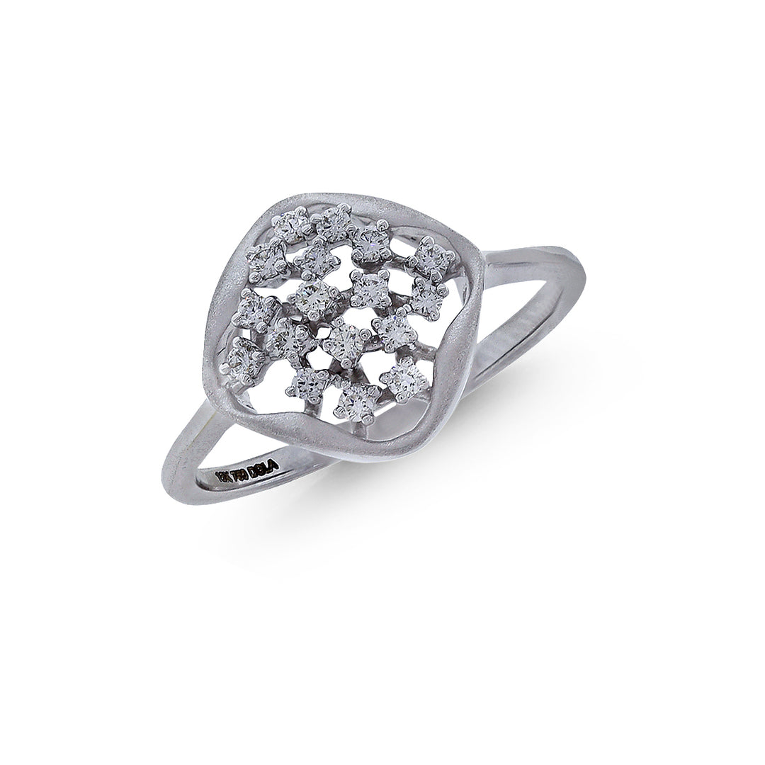 0.18Ct VVS/FG Diamond Ring in 18K White Gold