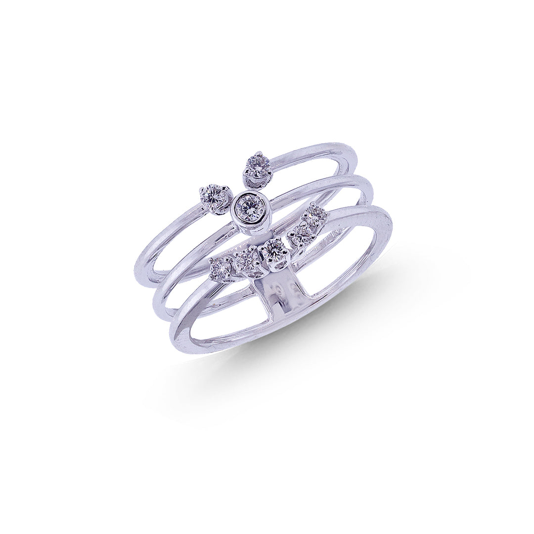 0.20Ct VVS/FG Diamond Ring in 18K White Gold