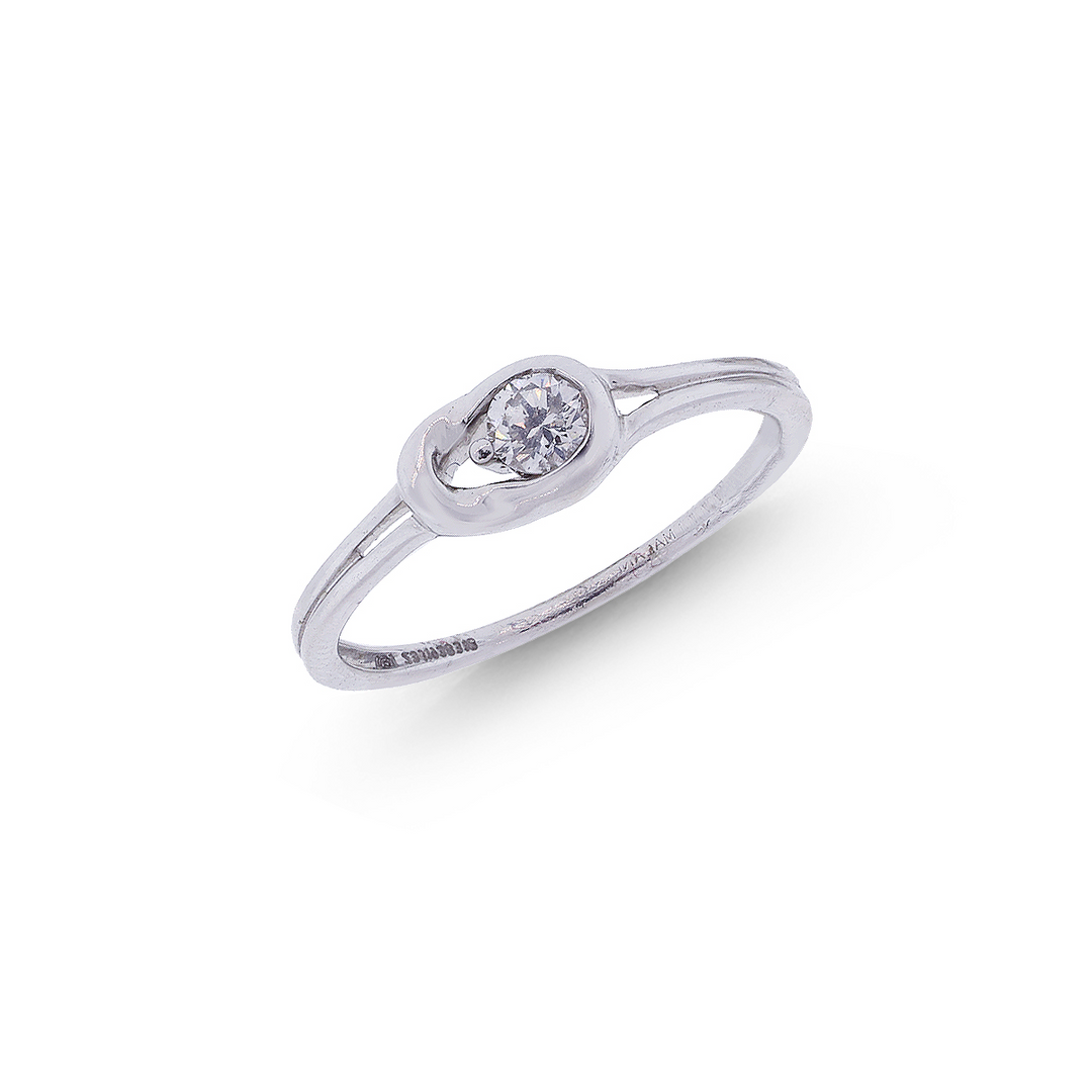 0.15Ct VVS/FG Diamond Ring in 18K White Gold