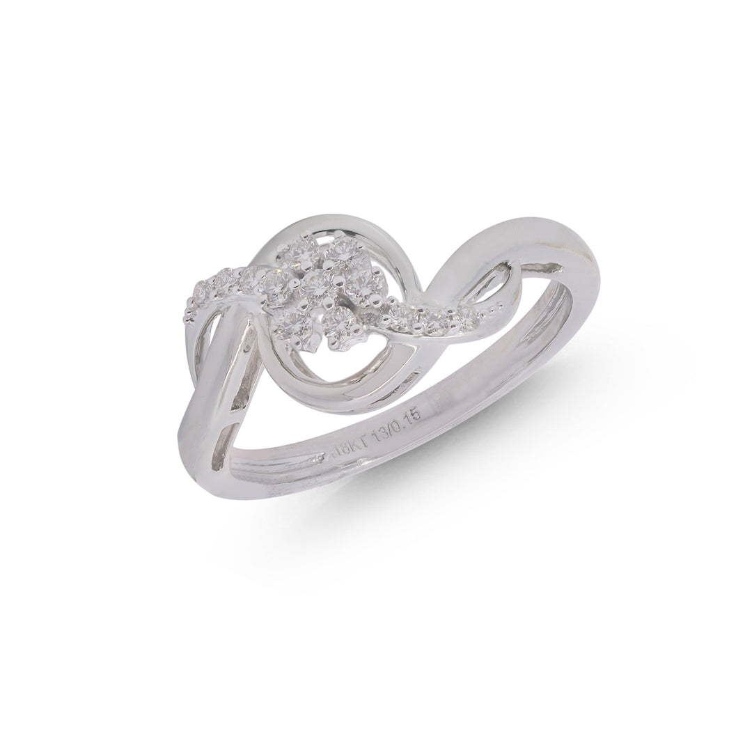 0.15Ct VVS/FG Diamond Ring in 18K White Gold