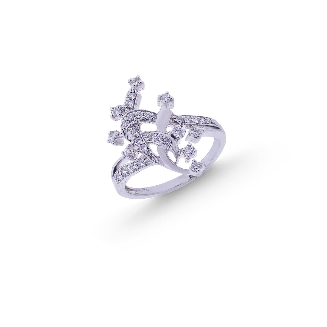 0.37Ct VVS/FG Diamond Ring in 18K White Gold