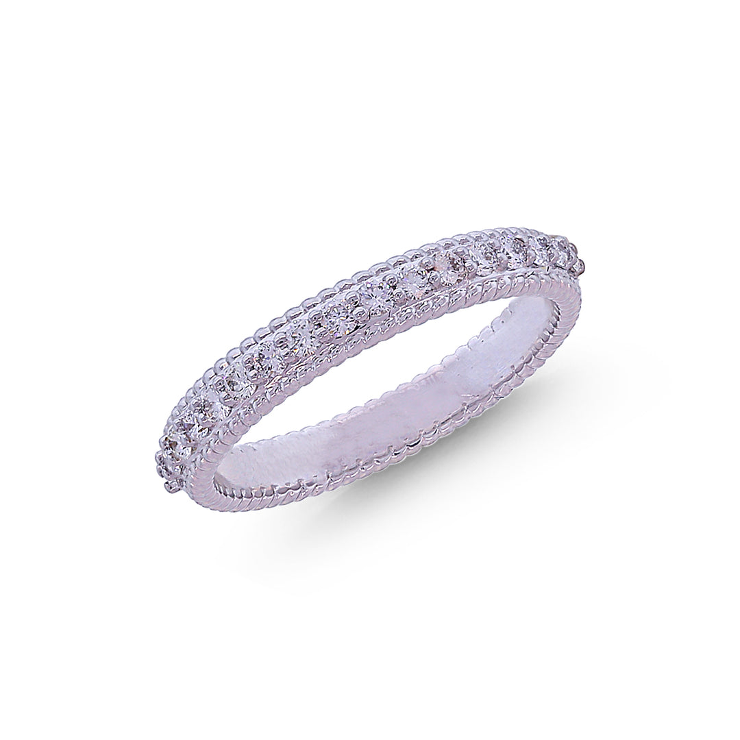 0.27Ct VVS/FG Diamond Band in 18K White Gold