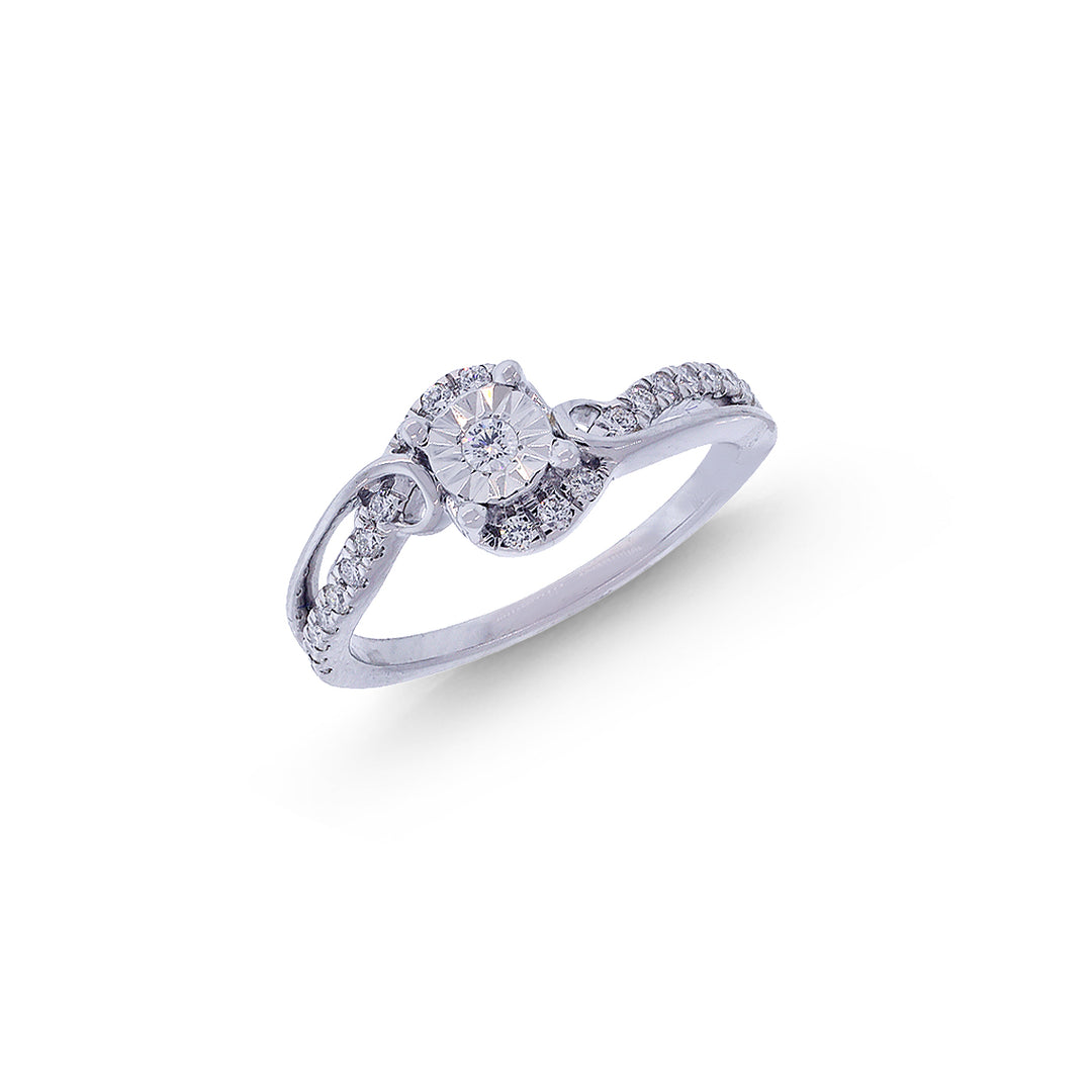 0.26Ct VVS/FG Diamond Ring in 18K White Gold