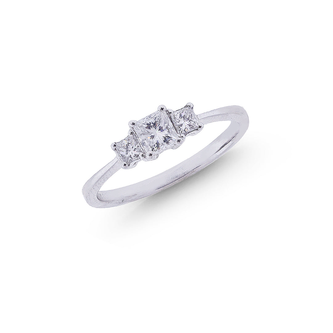 0.58Ct VS/GH Diamond Ring in 18K White Gold