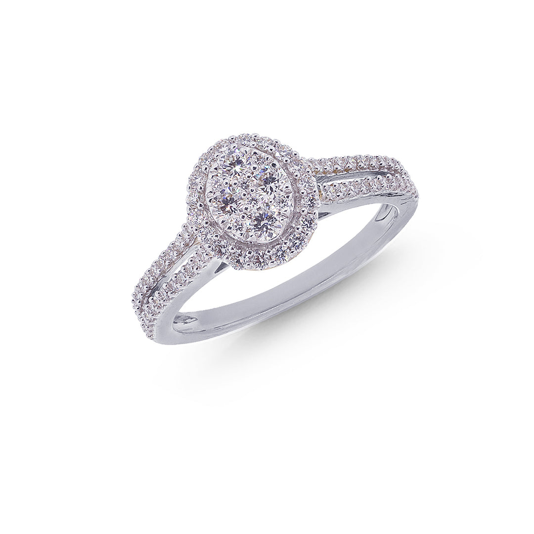 0.60Ct VVS/FG Diamond Ring in 18K White Gold