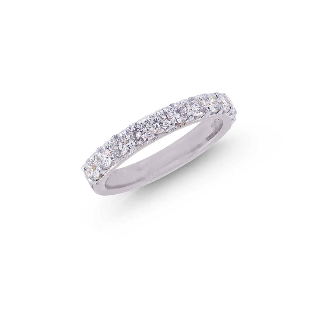 0.89Ct VVS/FG Diamond Band in 18K White Gold