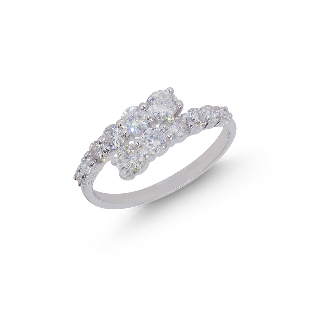 1.02Ct SI-GH Diamond Ring in 18K White Gold
