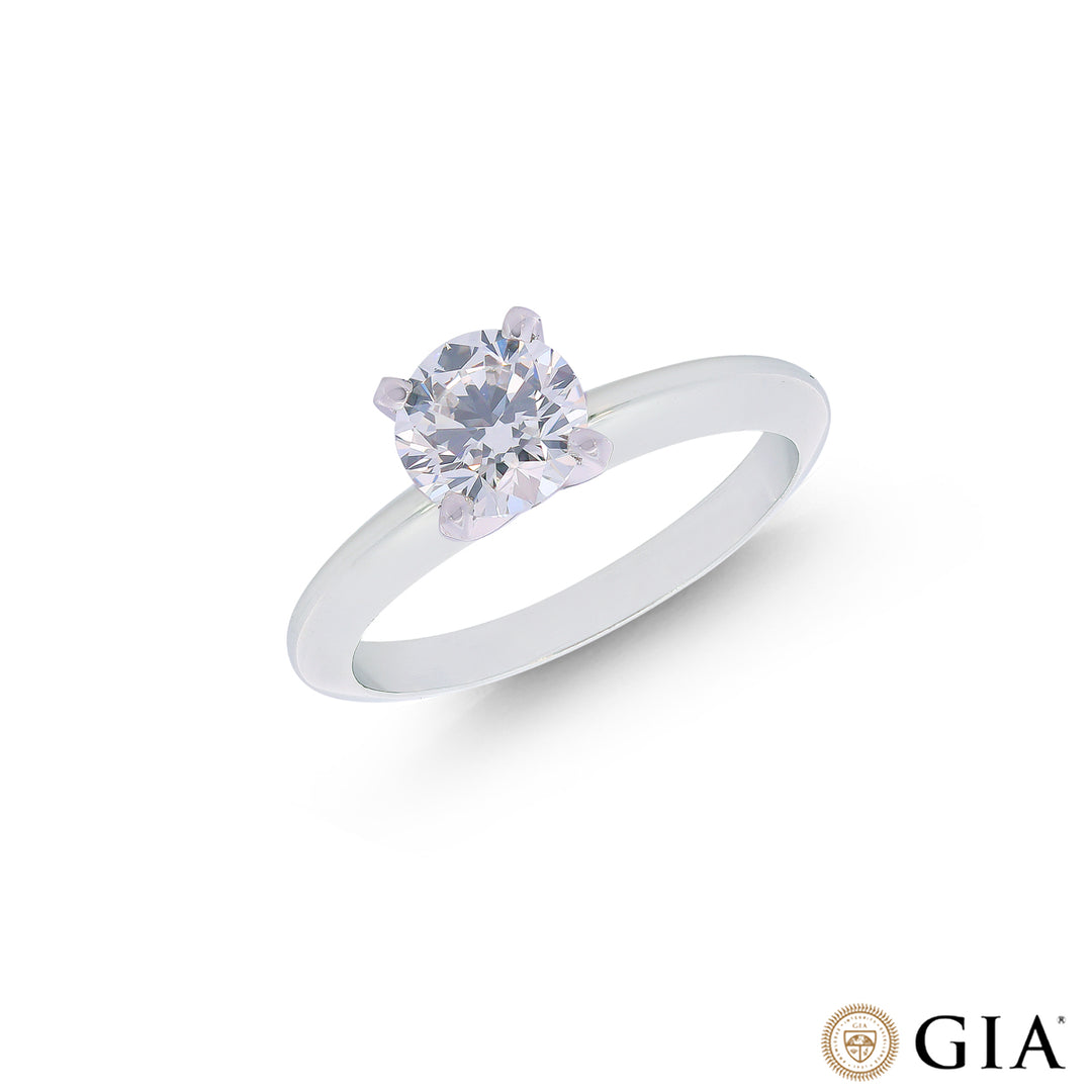 1.00CTW VVS1F GIA Certified Solitaire Diamond Ring in 18K White Gold