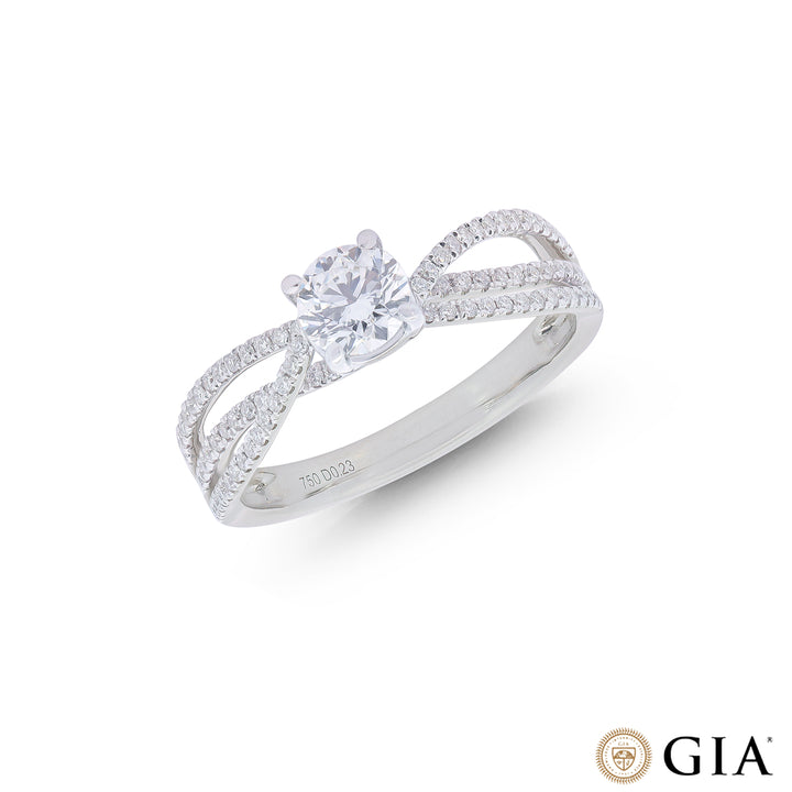 0.73CTW VVS1/D GIA Certified Diamond Ring in 18K White Gold