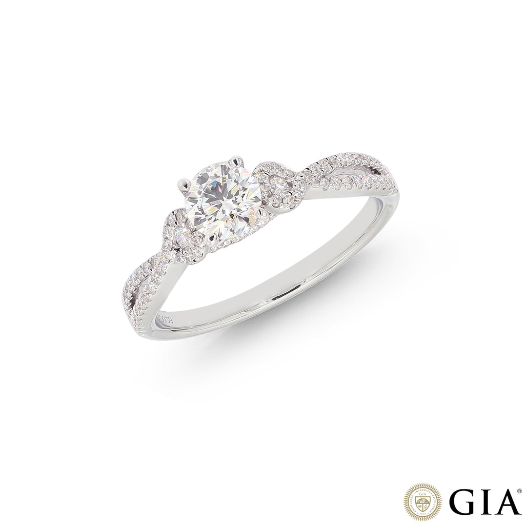 0.76CTW VVS1/H GIA Certified Diamond Ring in 18K White Gold