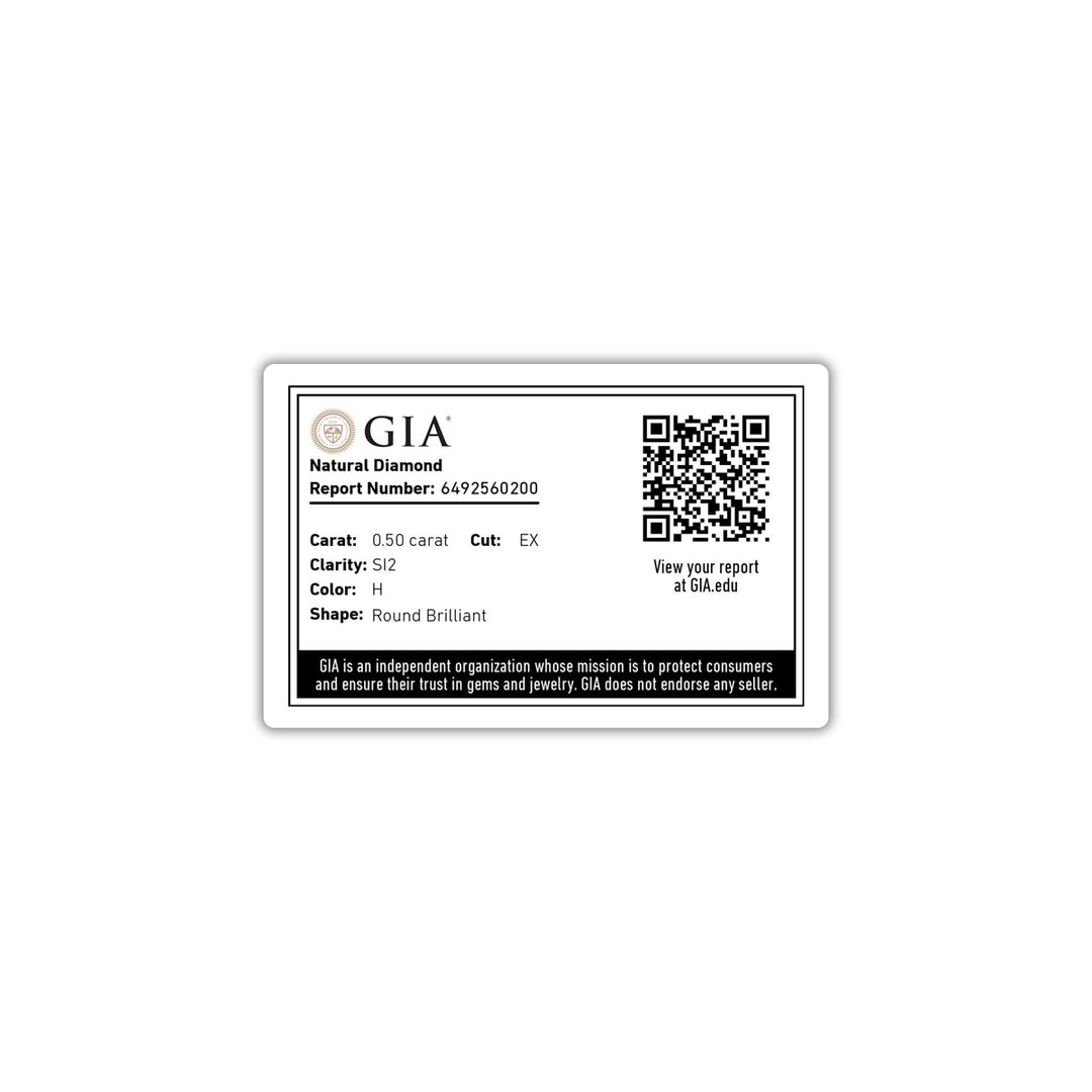 0.67CTW SI2/H GIA Certified Diamond Ring in 18K White Gold