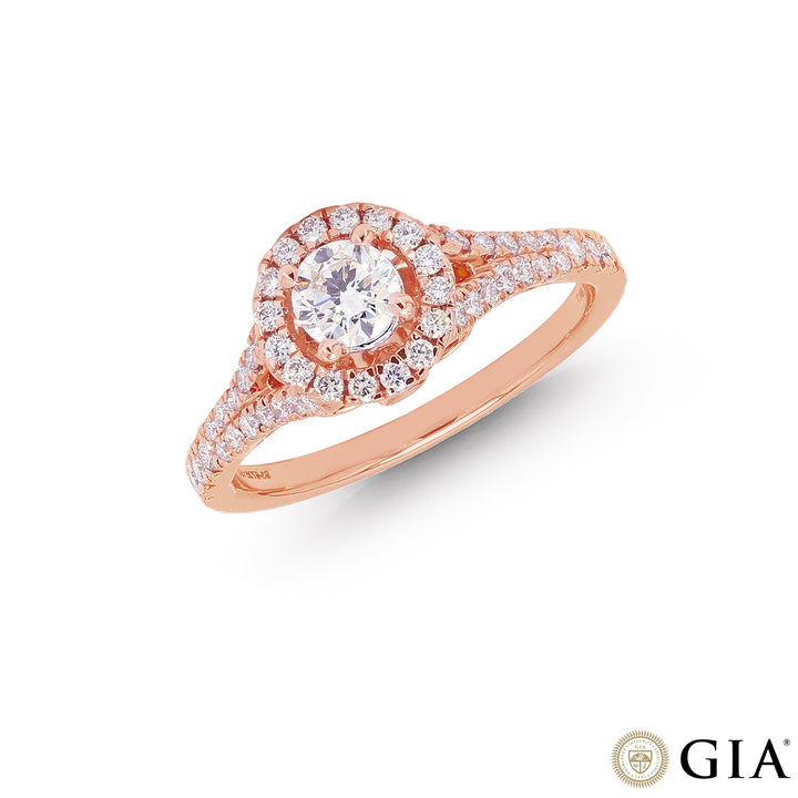 0.69CTW VVS1/H GIA Certified Diamond Ring in 18K Rose Gold