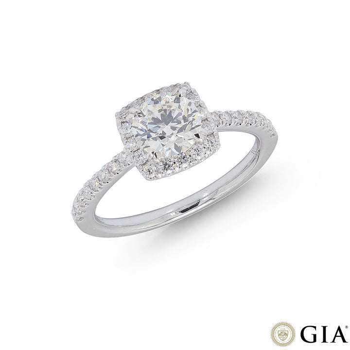 1.30CTW VS2/I GIA Certified Diamond Solitaire Ring in 18K White Gold