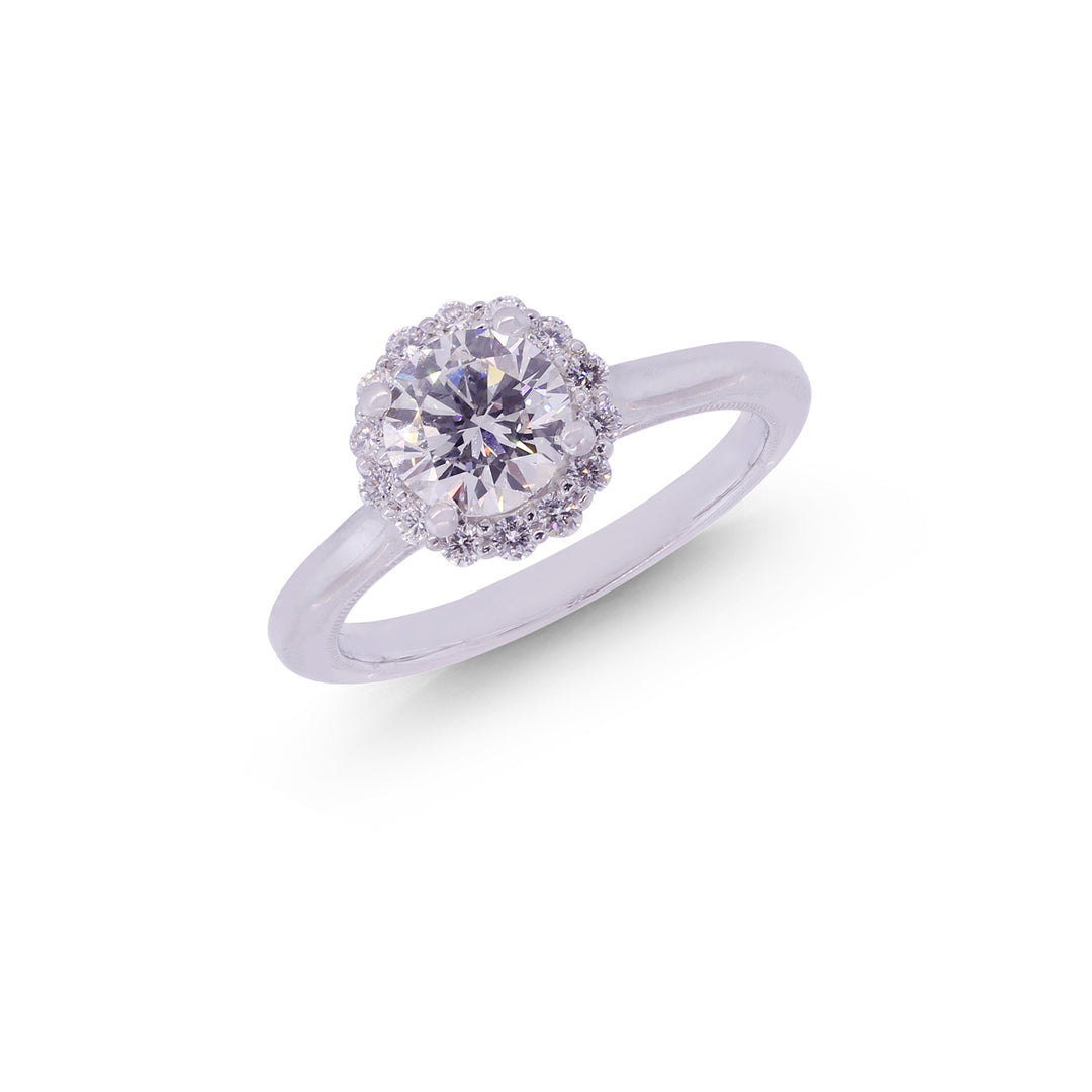 1.31Ct VVS1G GIA Certified Diamond Ring in 18K White Gold