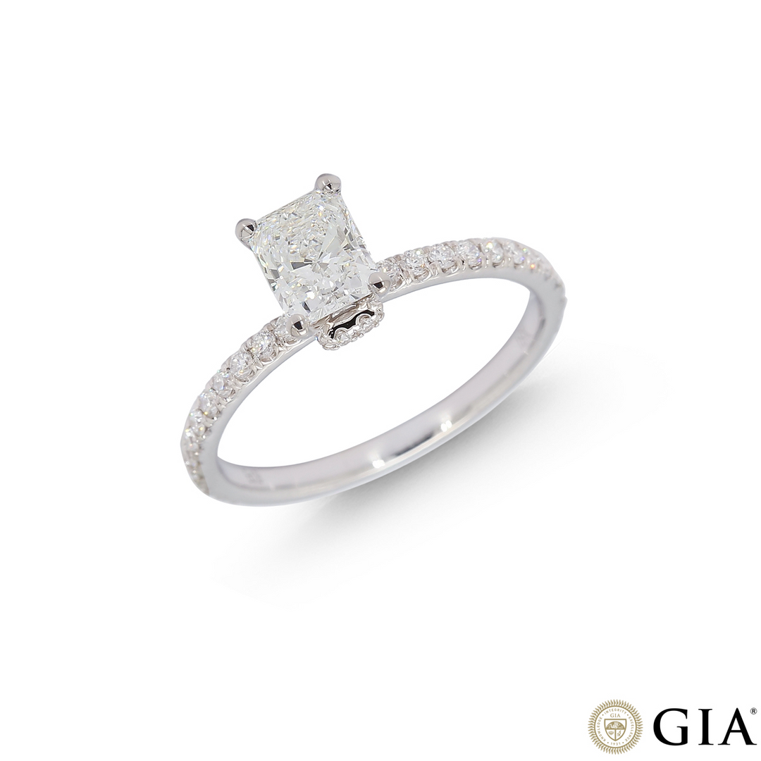 1.03CTW VS2/D GIA Certified Diamond Ring  in 18K White Gold
