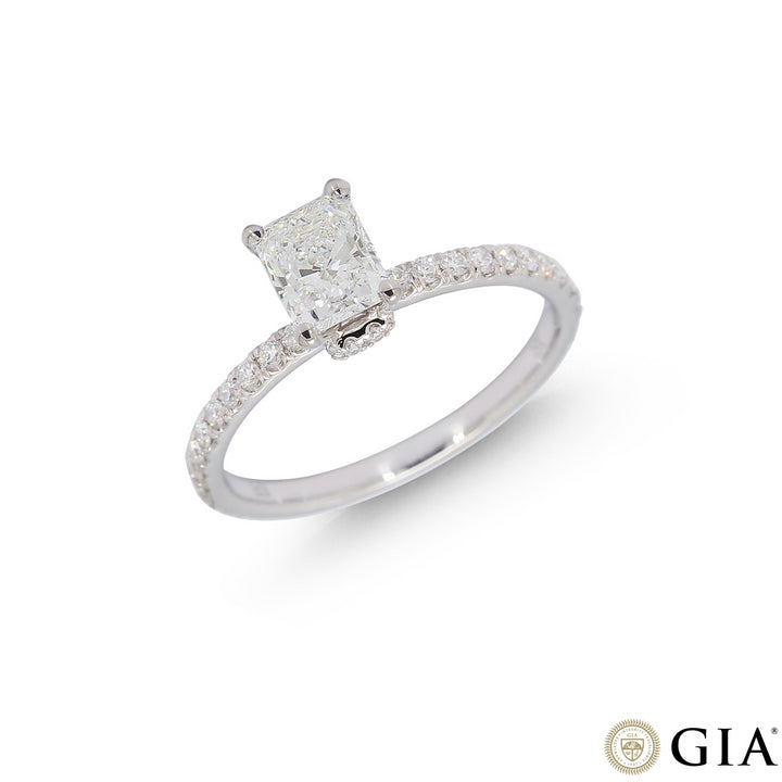 1.03CTW VS2/D GIA Certified Diamond Ring  in 18K White Gold