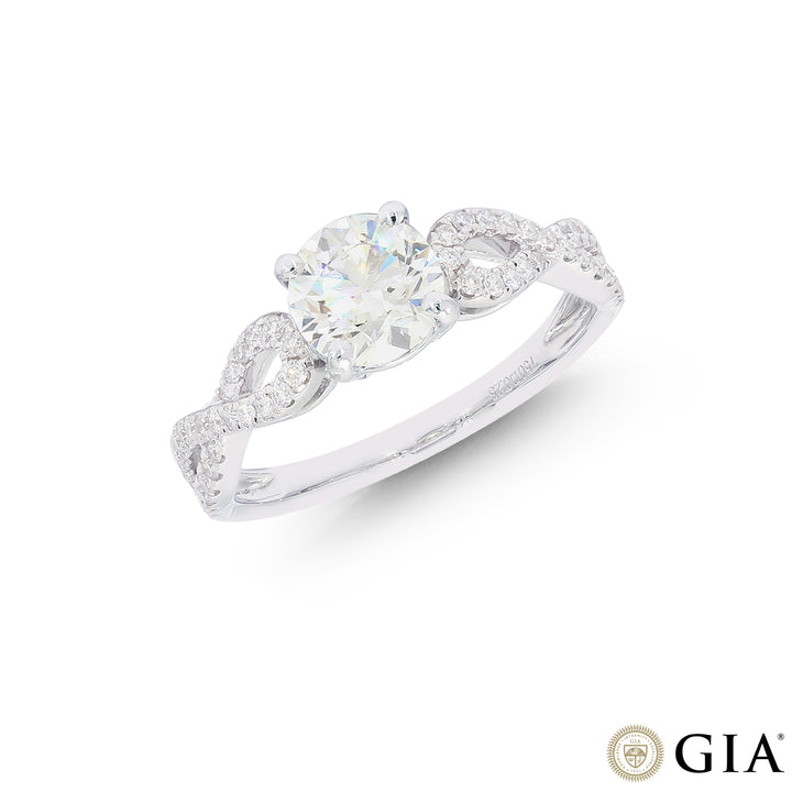 1.25CTW VVS2/F GIA Certified Diamond Ring in 18K White Gold