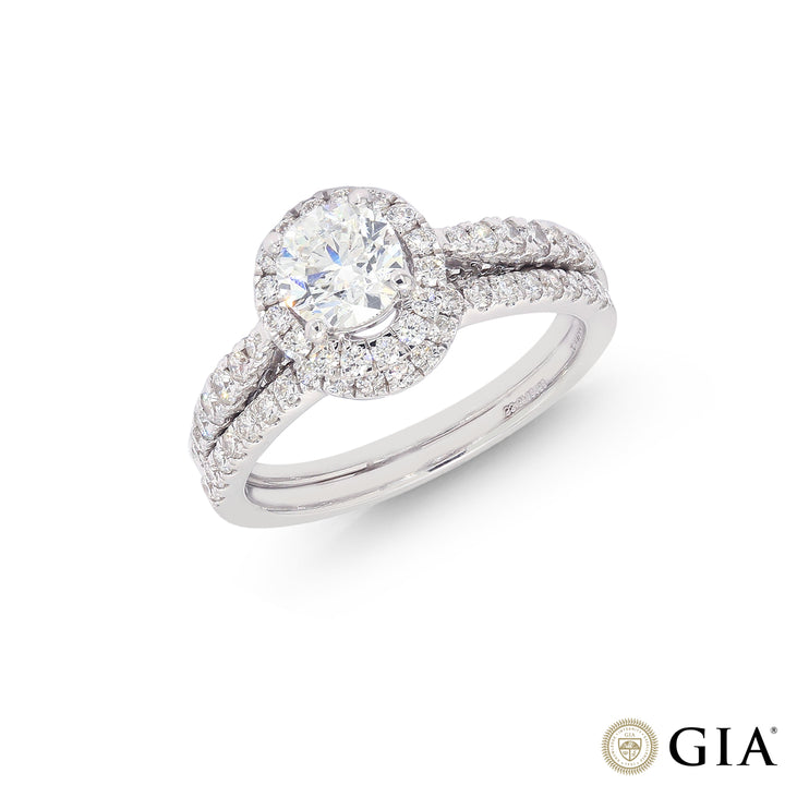 1.34CTW SI2/G GIA Certified Diamond Ring in 18K White Gold