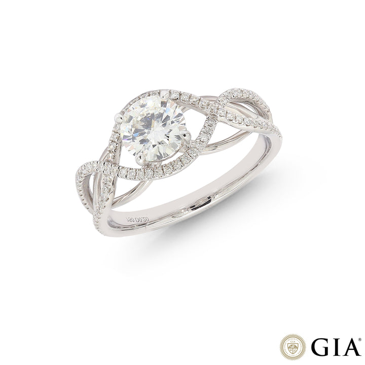 1.10CTW VS2/G GIA Certified Diamond Ring in 18K White Gold