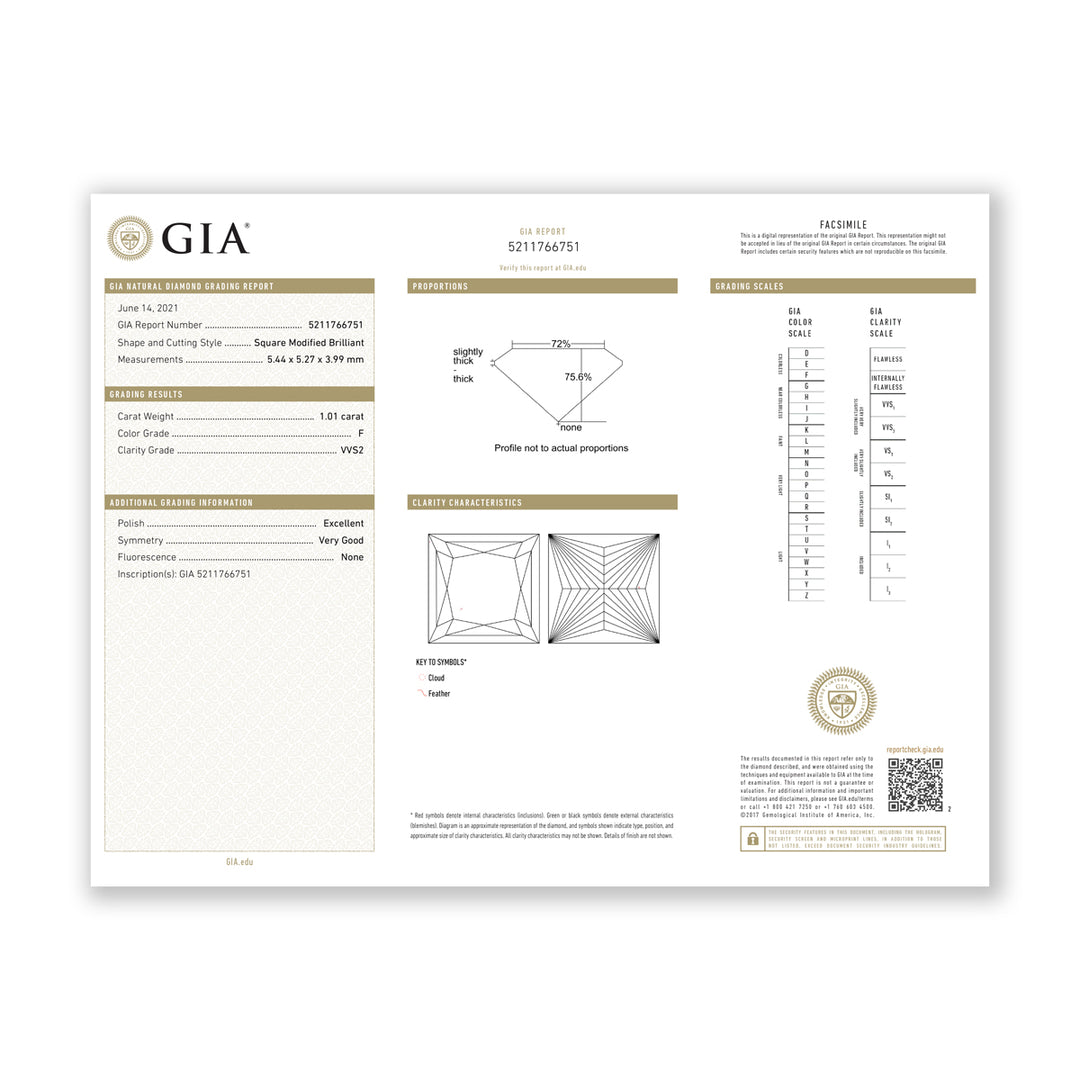 1.36 CTW VVS1/F GIA Certified Diamond Solitaire Ring in 18K White Gold