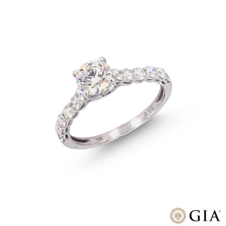 1.76CTW SI2/I GIA Certified Diamond Ring in 18K White Gold
