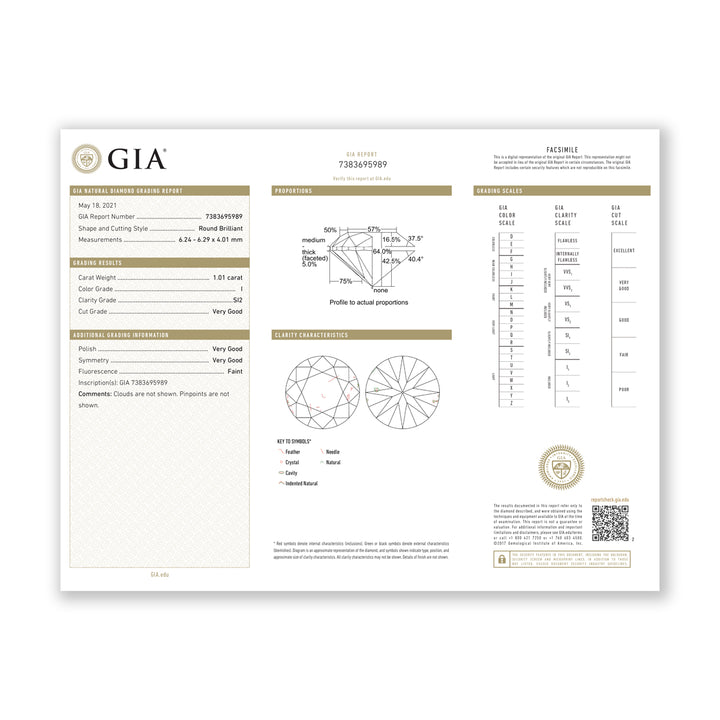 1.76CTW SI2/I GIA Certified Diamond Ring in 18K White Gold