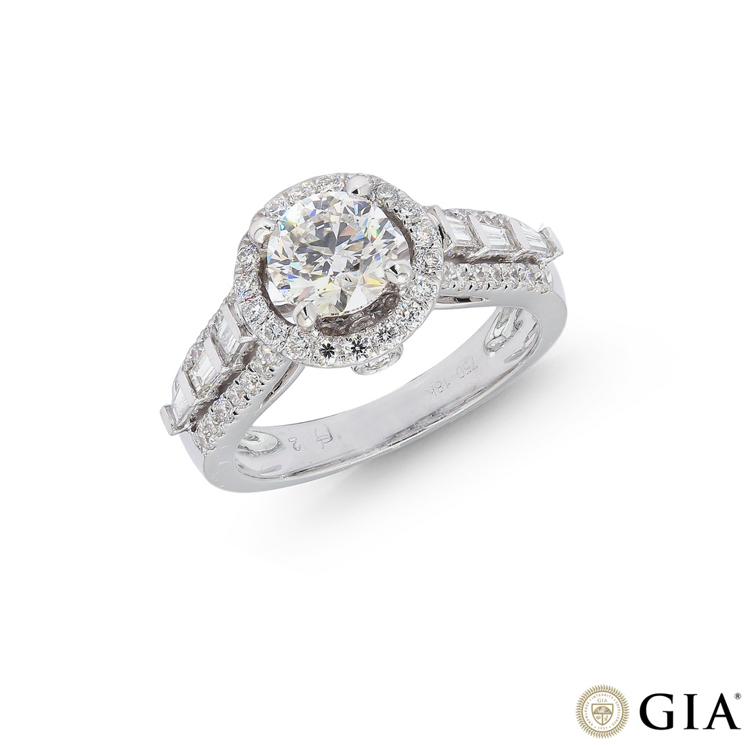 1.82CTW SI2/I GIA Certified Diamond Ring  in 18K White Gold