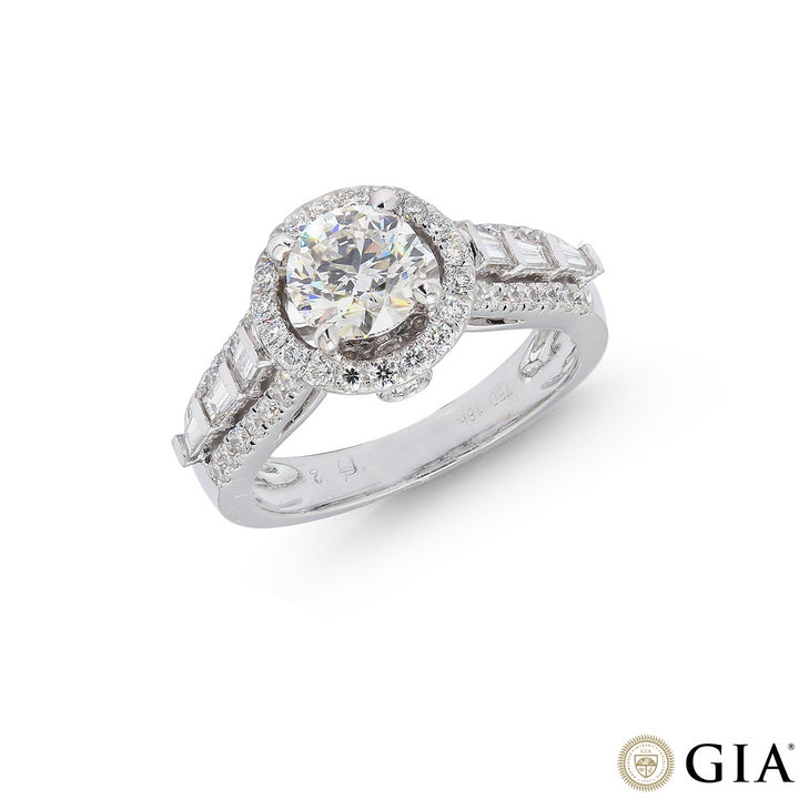 1.82CTW SI2/I GIA Certified Diamond Ring  in 18K White Gold