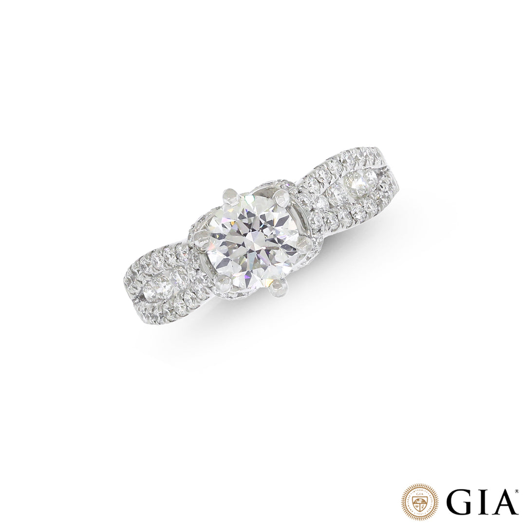 1.72CTW VS2H GIA Certified Diamond Ring in 18K White Gold