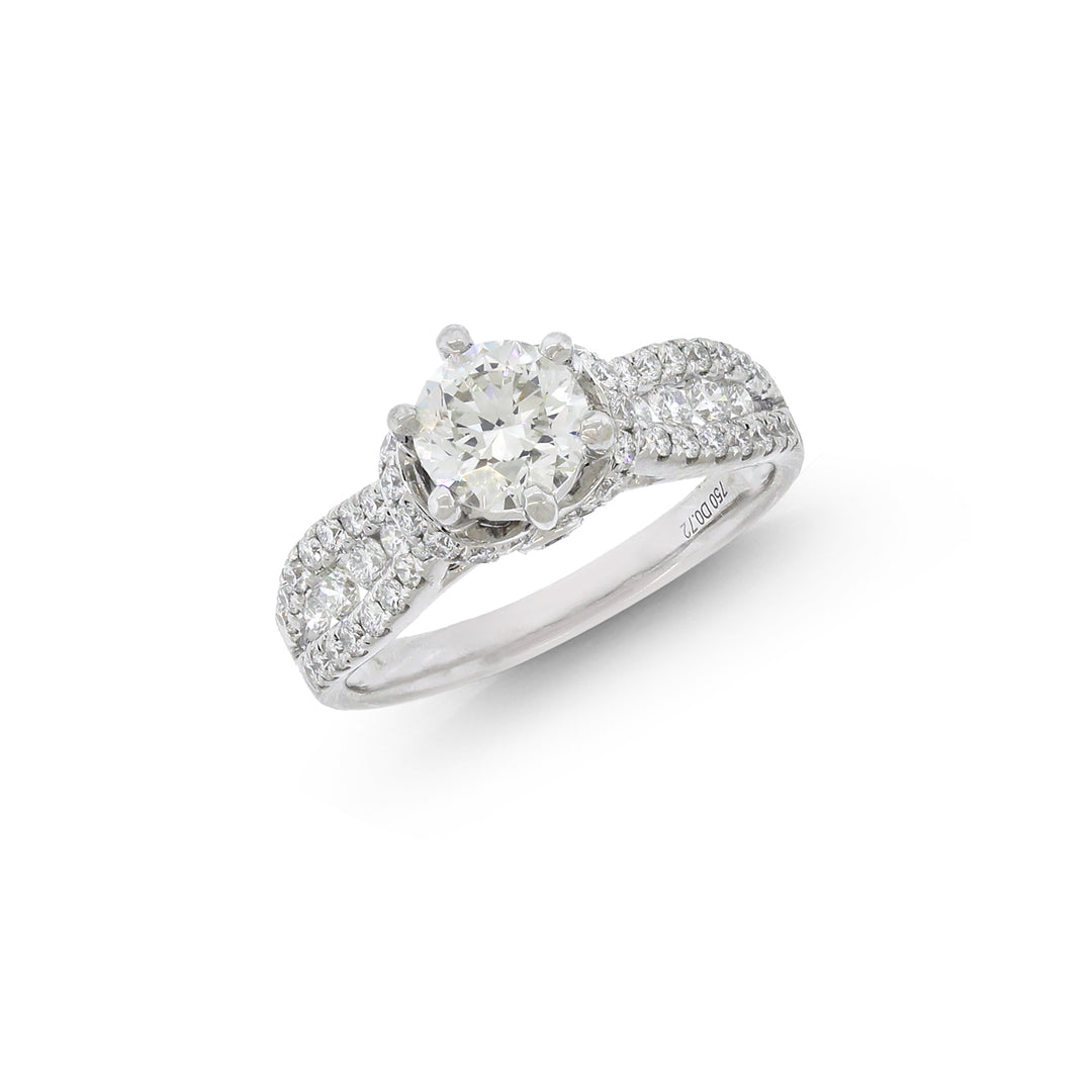 1.72CTW VS2H GIA Certified Diamond Ring in 18K White Gold