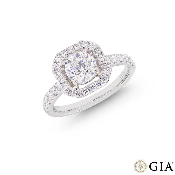 1.50CTW SI2/H GIA Certified Diamond Ring in 18K White Gold