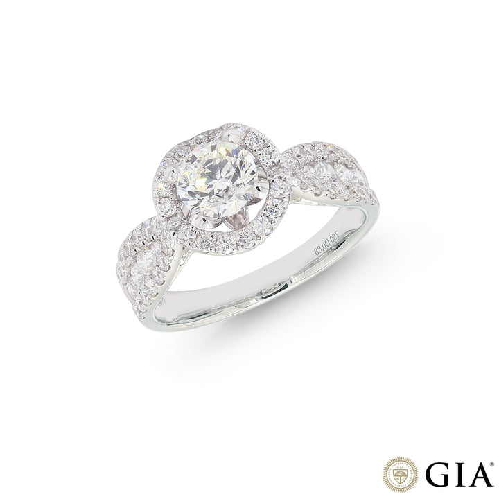 1.78CTW VS2/H GIA Certified Diamond Ring in 18K White Gold