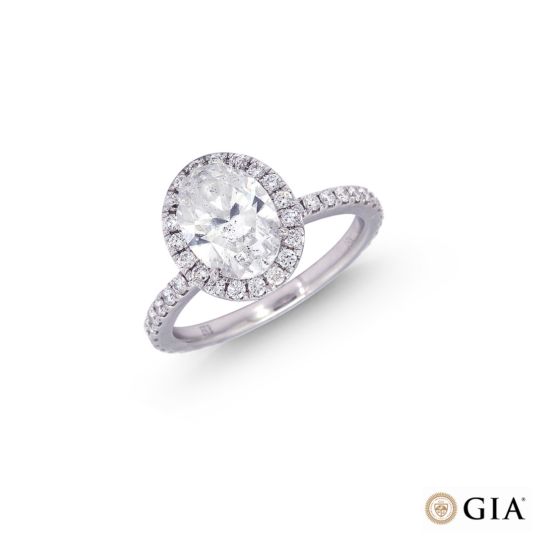 2.70CTW SI2/E GIA Certified Diamond Solitaire Ring in 18K White Gold