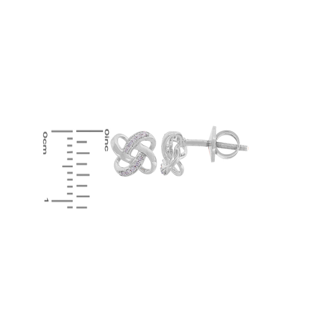 0.05Ct VVS/FG Diamond Earrings in 18K White