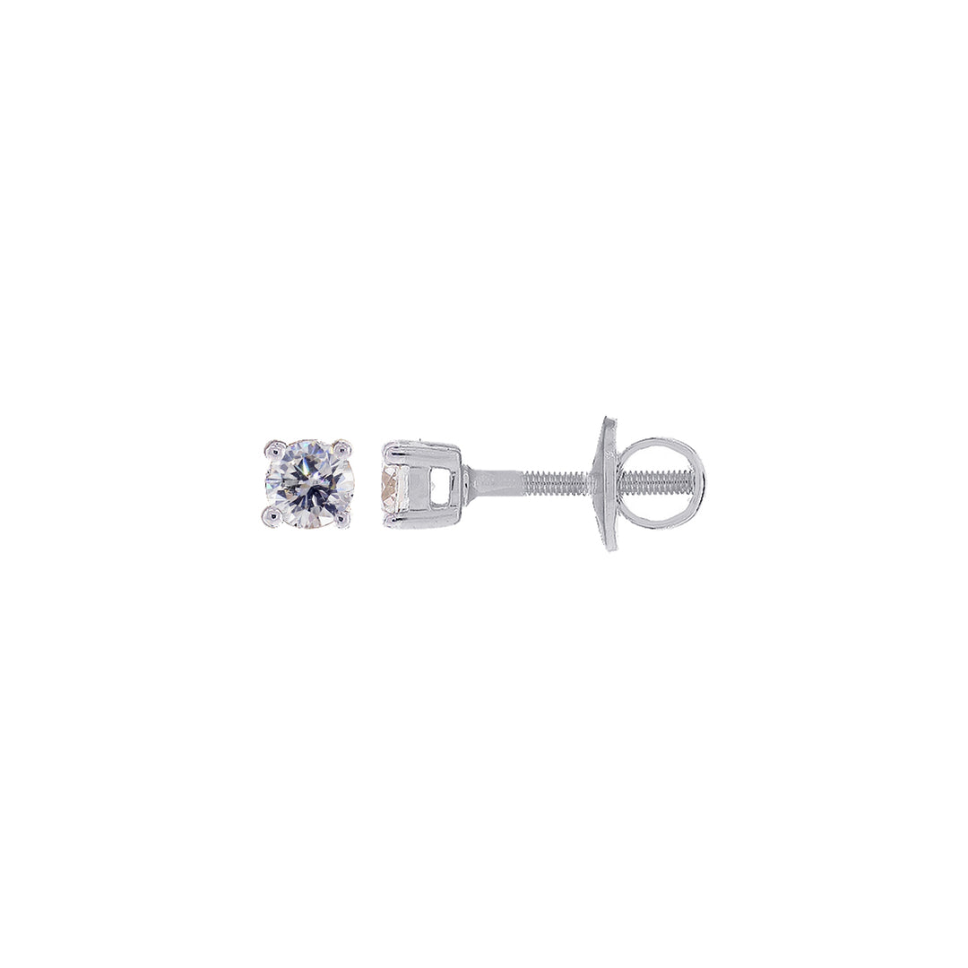 0.21Ct VVS/FG Diamond Earrings in 18K  White Gold
