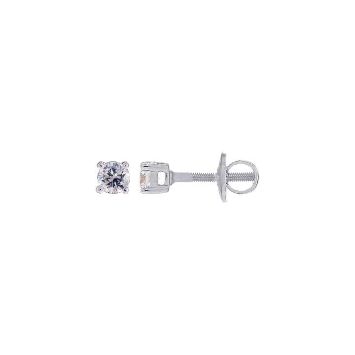 0.21Ct VVS/FG Diamond Earrings in 18K  White Gold