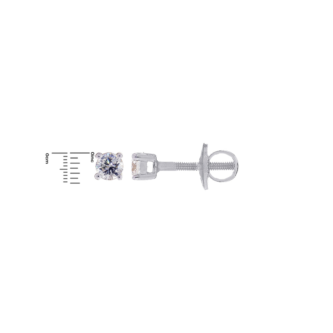 0.42Ct VVS/FG Diamond Earrings in 18K  White Gold