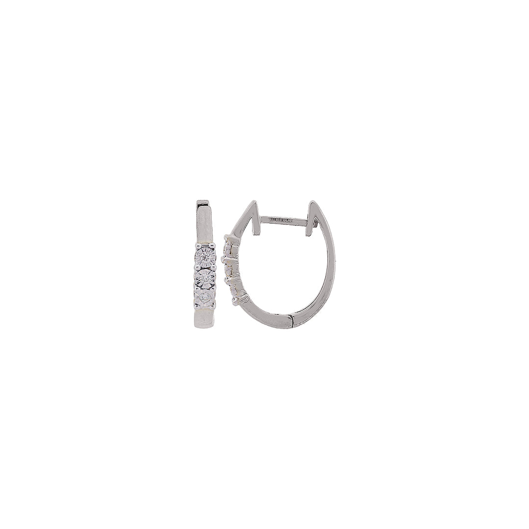 0.06Ct VVS/FG Diamond Clipon Earrings in 18K White Gold