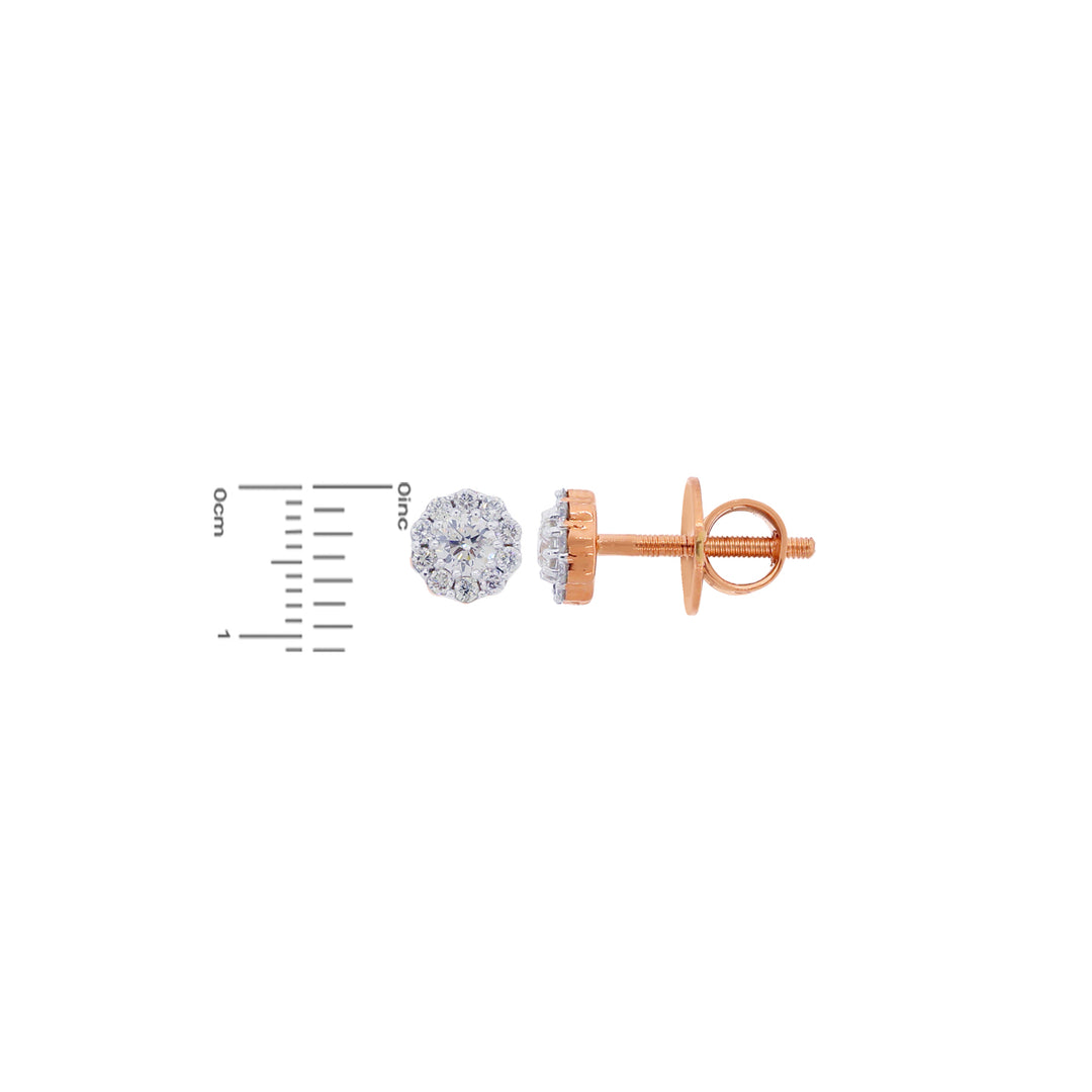 0.44Ct VS/SI-GHI Diamond Earrings in 18K Rose Gold